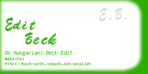 edit beck business card